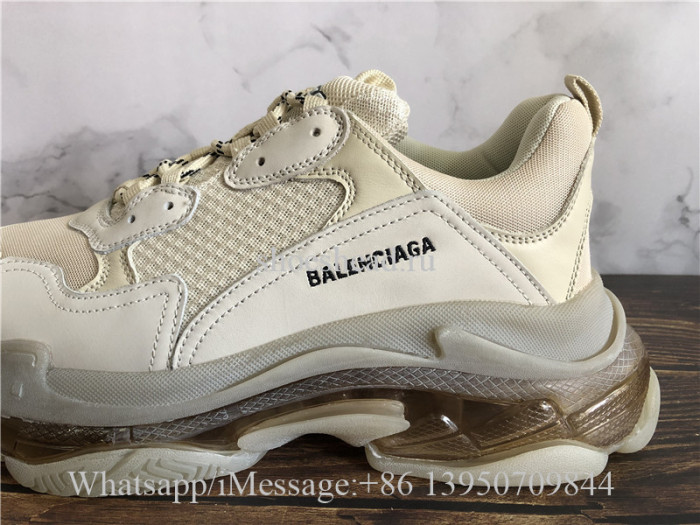 Balenciaga Triple S Clear Sole Trainer Champagne