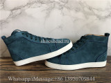 Christian Louboutin Flat High Top Sneaker Blue Suede