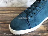 Christian Louboutin Flat High Top Sneaker Blue Suede