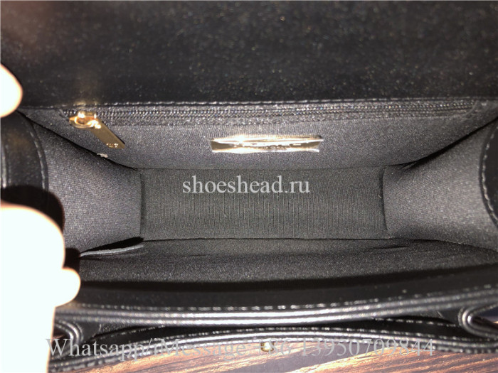 Original Chanel Lambskin Black Small Shoulder Bag 19cm