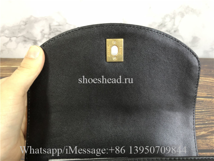 Original Chanel Lambskin Black Small Shoulder Bag 19cm
