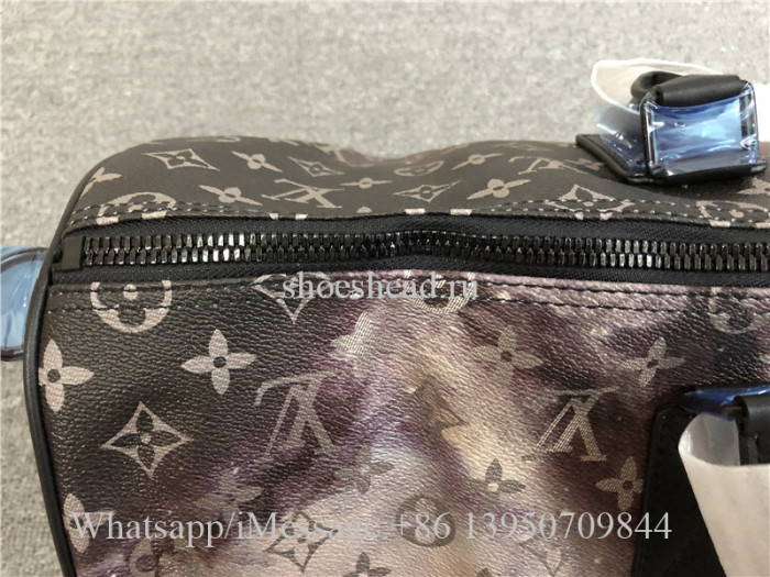 Original Louis Vuitton Keepall Bandouliere Monogram Galaxy 50 Black Multicolor