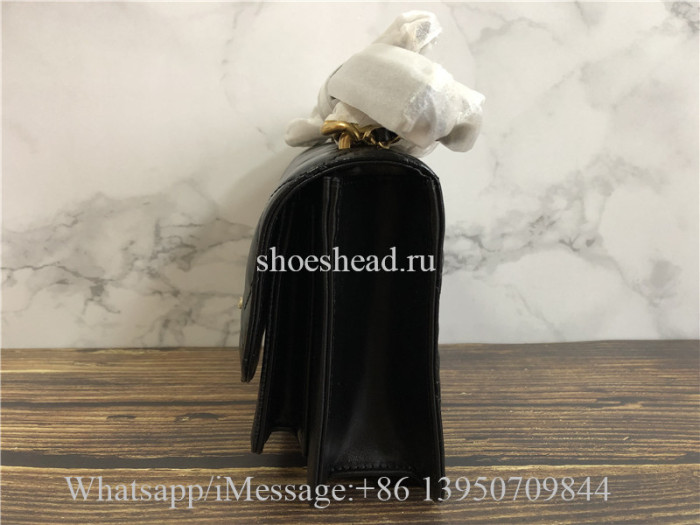Original Chanel Lambskin Black Small Shoulder Bag 19cm