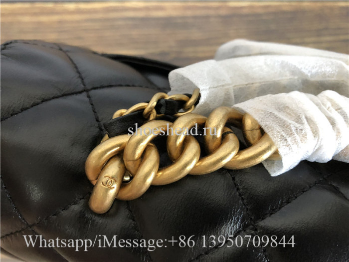 Original Chanel Lambskin Black Small Shoulder Bag 22cm