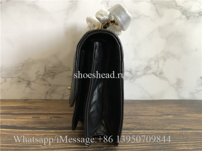 Original Chanel Lambskin Black Small Shoulder Bag 22cm
