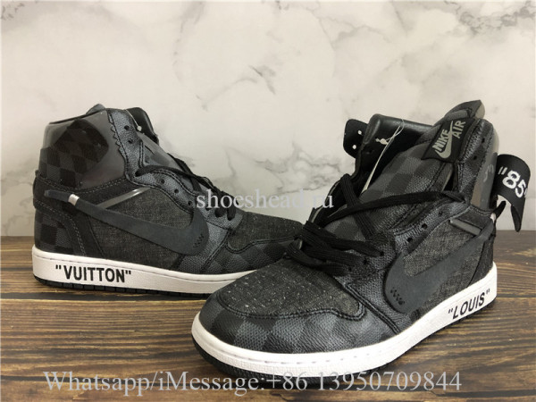 US$ 170.00 - Off White x Air Jordan 1 Louis Vuitton Black - www ...