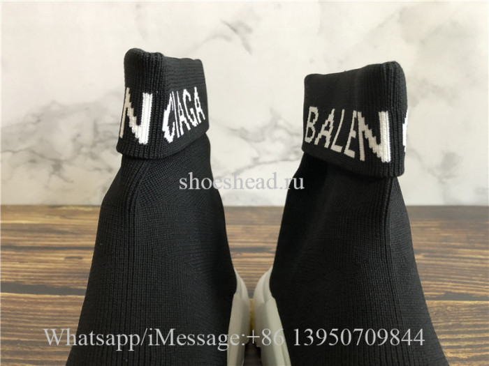 Balenciaga Speed Logo Black White Yellow Trainer