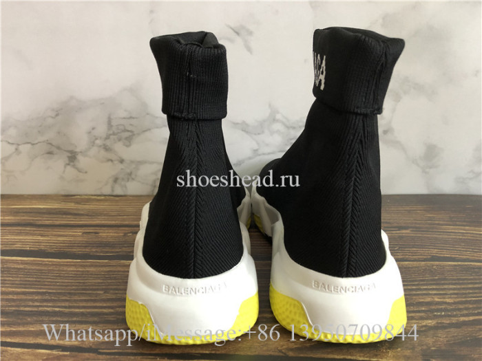 Balenciaga Speed Logo Black White Yellow Trainer
