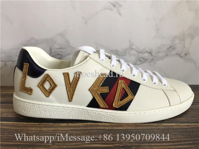 Super Quality Gucci Ace Embroidered Sneaker Loved White