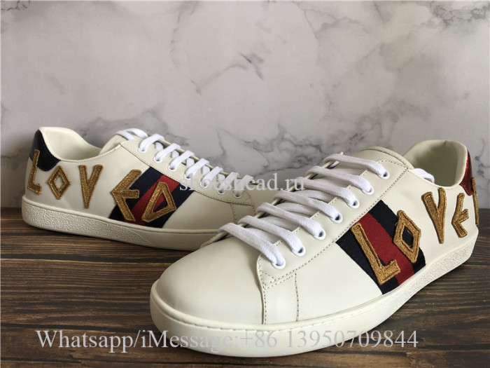 Super Quality Gucci Ace Embroidered Sneaker Loved White