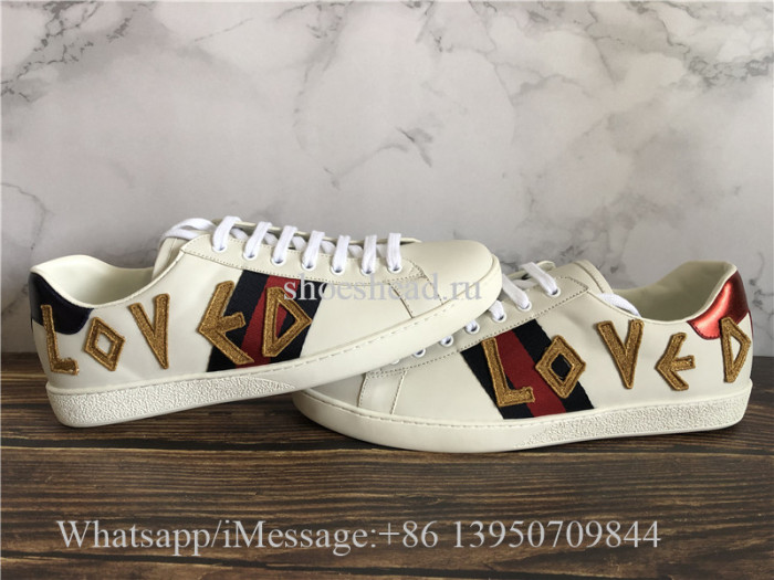 Super Quality Gucci Ace Embroidered Sneaker Loved White