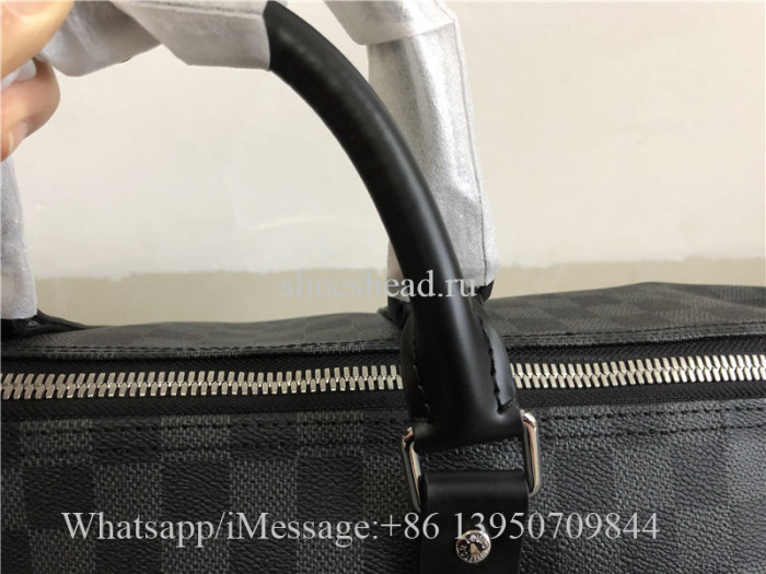 Original Quality Louis Vuitton Black Damier Leather Duffle Travel Bag
