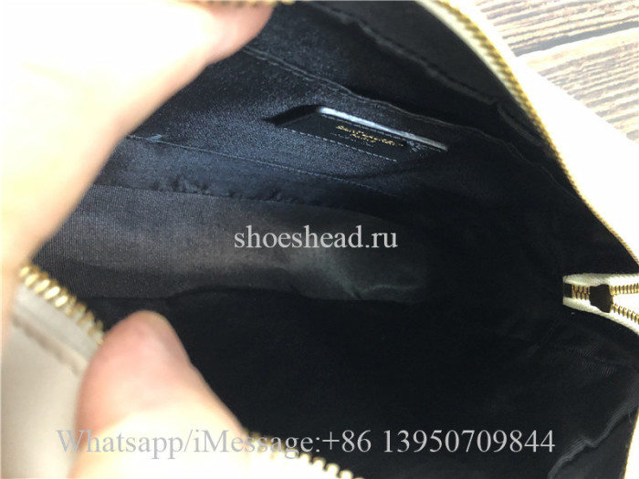 Original Saint Laurent YSL Lou Medium Quilted White Leather Shoulder Bag