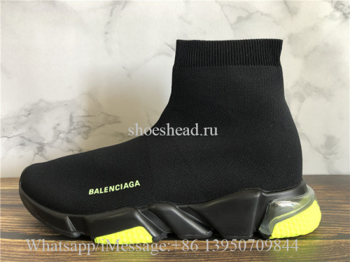 US 140.00 Balenciaga Speed Trainer Air Bubble Black Lemon Green