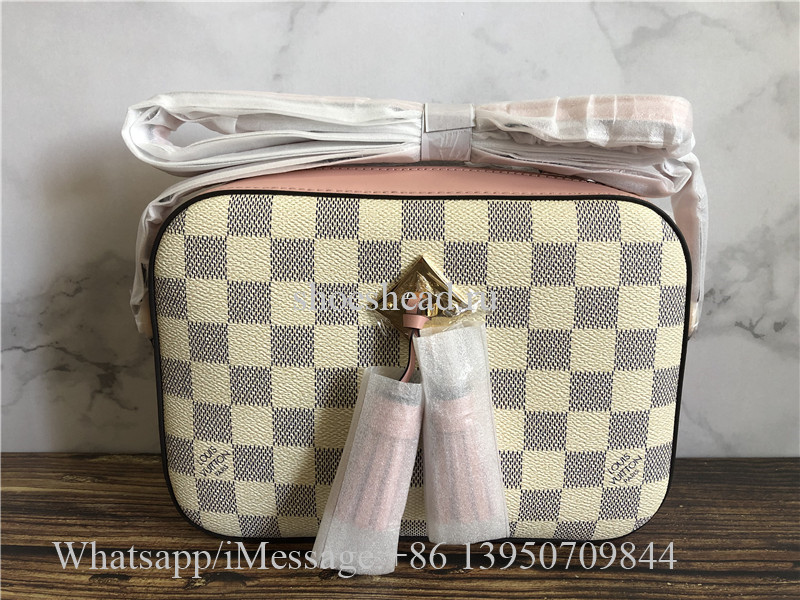 Original Louis Vuitton Unused Damier Azur Saintonge Pochette 2WAY Bag N40155