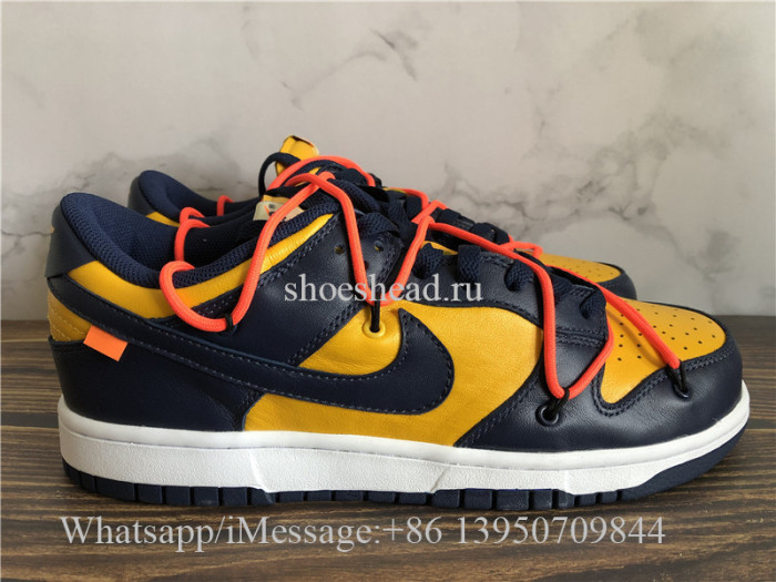 Off-White x Nike Dunk Low University Gold