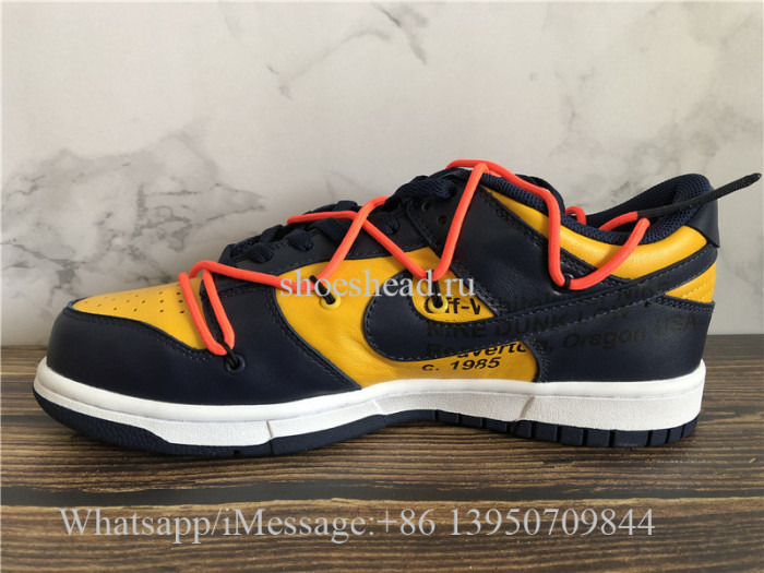 Off-White x Nike Dunk Low University Gold