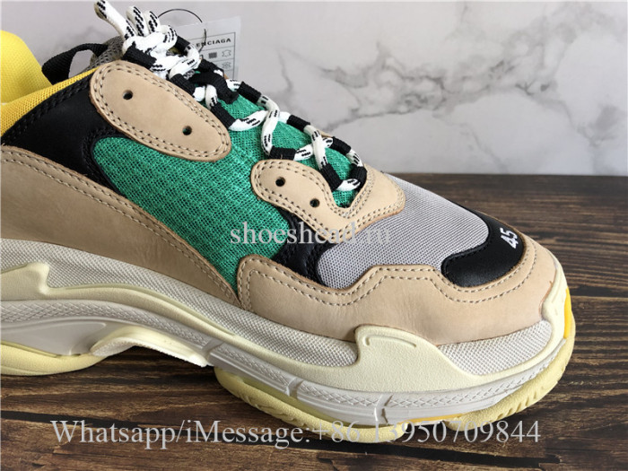 Super New Version Balenciaga Triple S Sneaker Cream Green Yellow