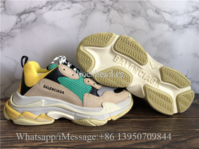 Super New Version Balenciaga Triple S Sneaker Cream Green Yellow