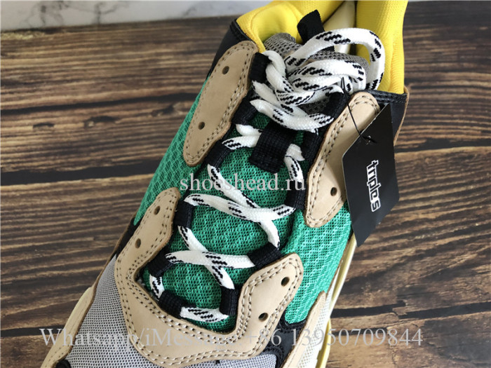 Super New Version Balenciaga Triple S Sneaker Cream Green Yellow