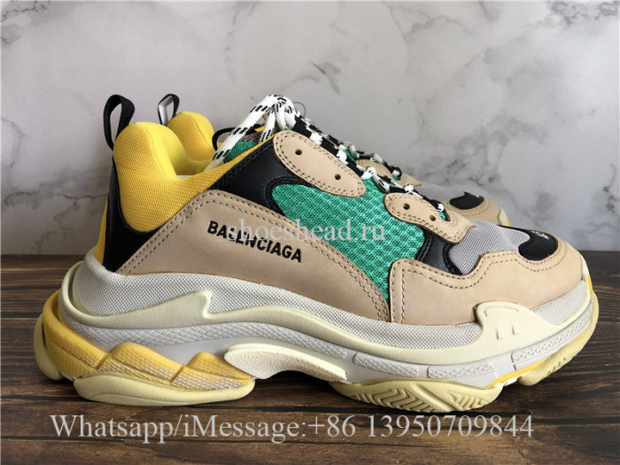 Super New Version Balenciaga Triple S Sneaker Cream Green Yellow