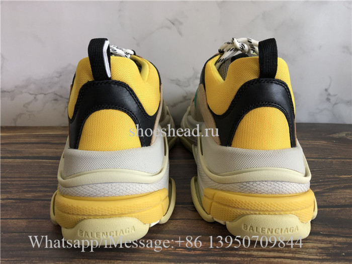 Super New Version Balenciaga Triple S Sneaker Cream Green Yellow
