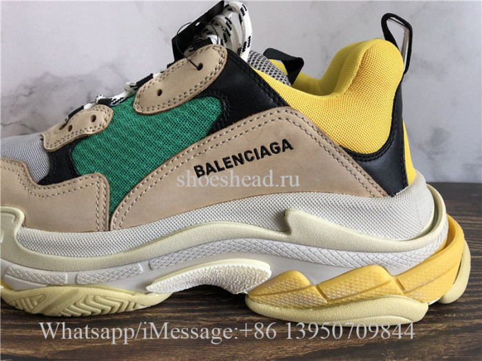 Super New Version Balenciaga Triple S Sneaker Cream Green Yellow