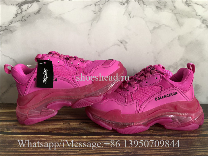 Balenciaga Triple S Clear Sole Trainer Rose Pink