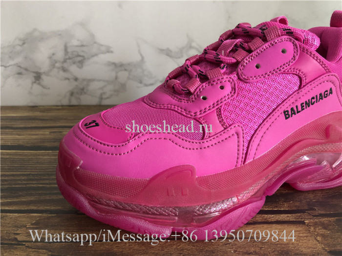 Balenciaga Triple S Clear Sole Trainer Rose Pink