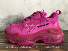 Balenciaga Triple S Clear Sole Trainer Rose Pink