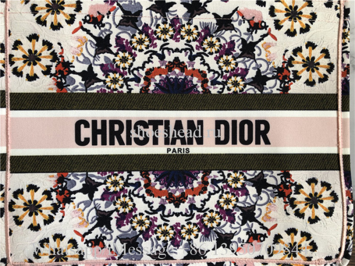 Christian Dior Book Tote Handbag Kaleidoscope Flower Print