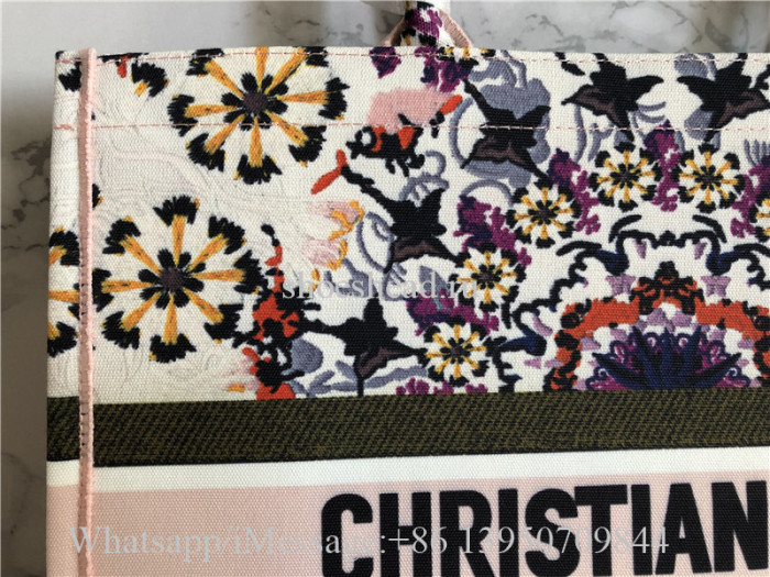 Christian Dior Book Tote Handbag Kaleidoscope Flower Print