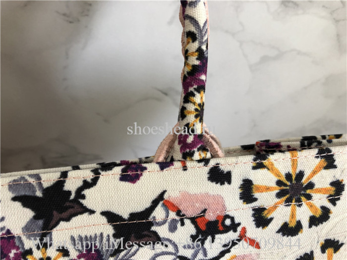 Christian Dior Book Tote Handbag Kaleidoscope Flower Print