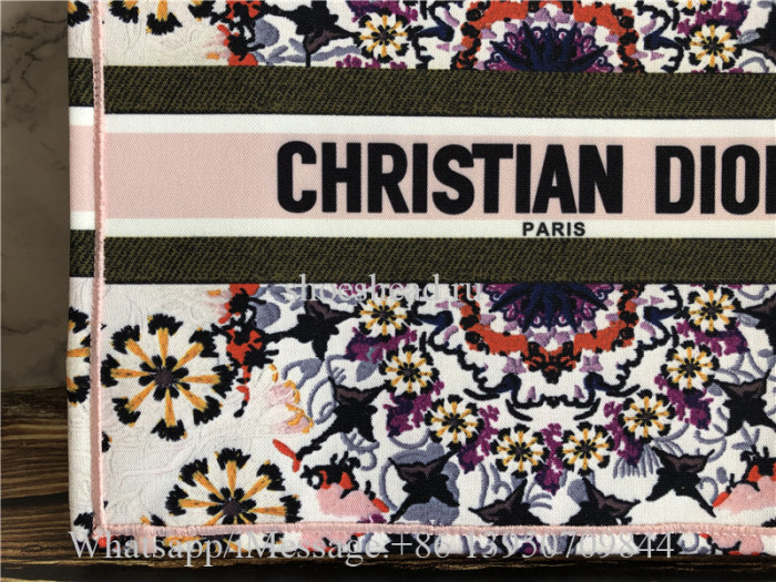 Christian Dior Book Tote Handbag Kaleidoscope Flower Print