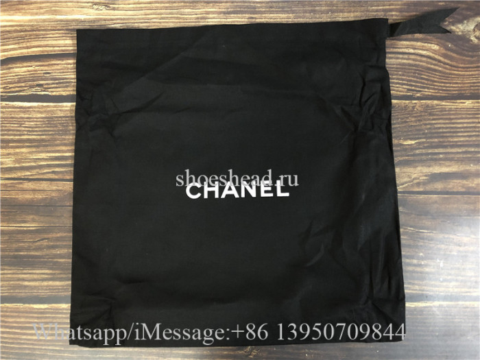 Original Chanel Boy Bag Quilted Caviar Golden-tone Old Large Black