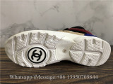 Chanel Calfskin & Suede High Top Sneaker Blue Black Beige