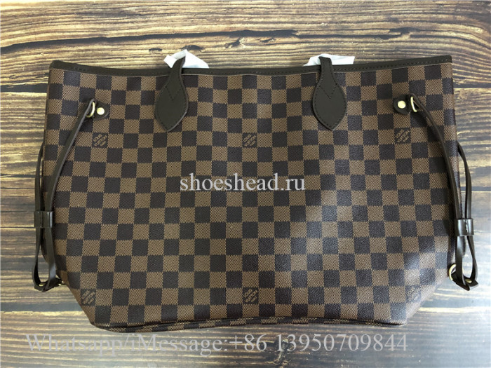 Louis Vuitton Damier Ebene Neverfull MM Cerise Lining Handbag