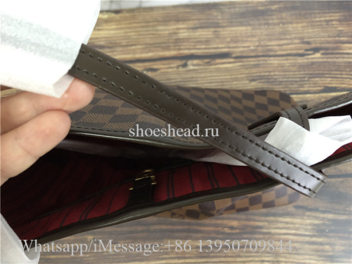 Louis Vuitton Damier Ebene Neverfull MM Cerise Lining Handbag
