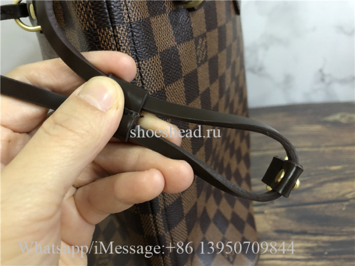 Louis Vuitton Damier Ebene Neverfull MM Cerise Lining Handbag