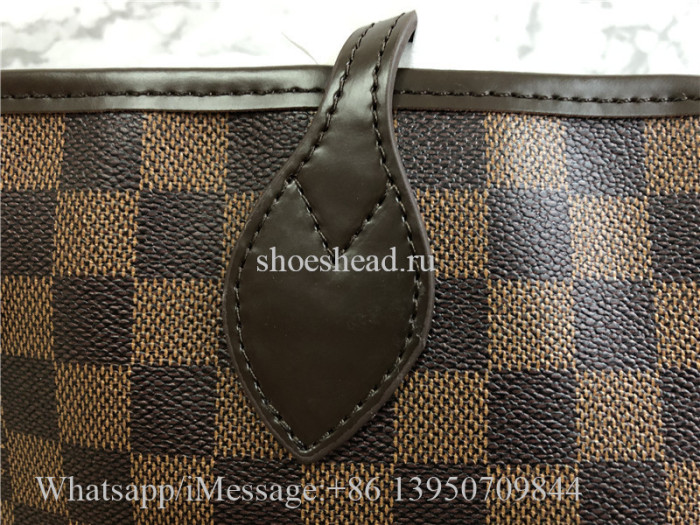 Louis Vuitton Damier Ebene Neverfull MM Cerise Lining Handbag