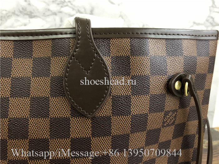 Louis Vuitton Damier Ebene Neverfull MM Cerise Lining Handbag