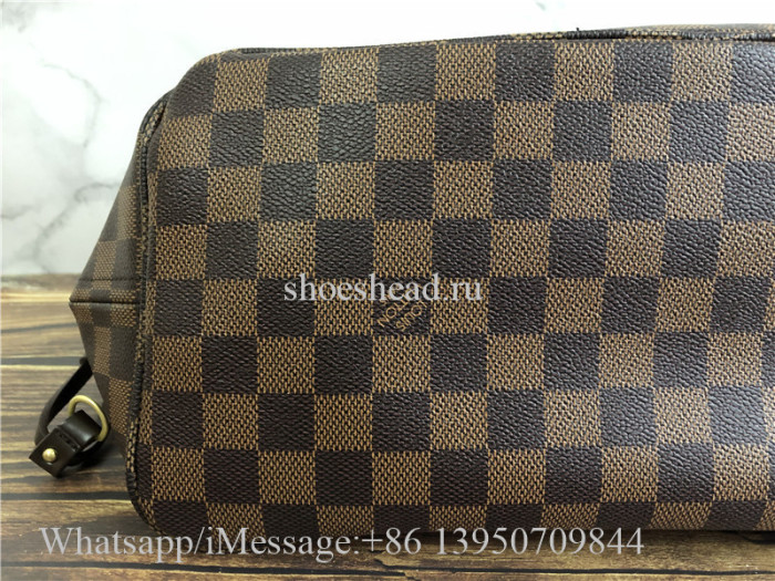 Louis Vuitton Damier Ebene Neverfull MM Cerise Lining Handbag