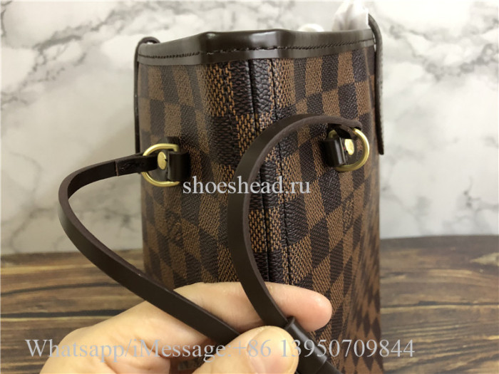Louis Vuitton Damier Ebene Neverfull MM Cerise Lining Handbag