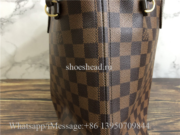 Louis Vuitton Damier Ebene Neverfull MM Cerise Lining Handbag