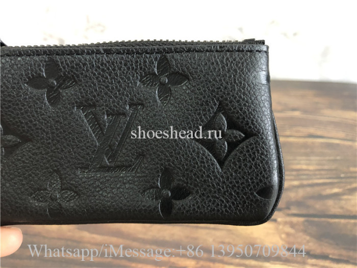 Original Louis Vuitton 2019 Monogram Unisex Chain Plain Leather Coin Cases Key Pouch M67452