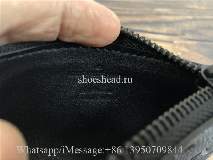 Original Louis Vuitton 2019 Monogram Unisex Chain Plain Leather Coin Cases Key Pouch M67452