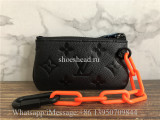 Original Louis Vuitton 2019 Monogram Unisex Chain Plain Leather Coin Cases Key Pouch M67452