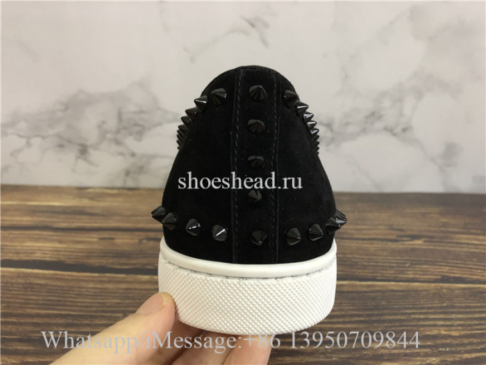 Christian Louboutin Spike Low Top Sneaker Black Suede