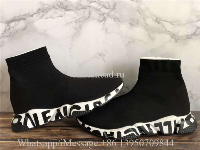 Balenciaga Speed Graffiti Trainers Black