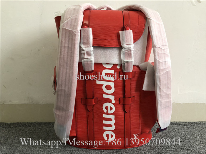Original Louis Vuitton x Supreme Christopher Backpack Epi PM Red